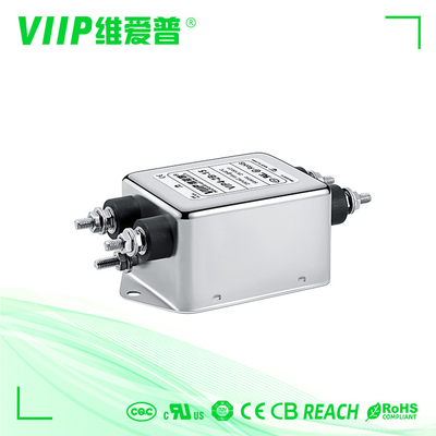 Filtre EMI à phase unique avec capacités de suppression EMI Attenuation ≥ 20 dB Résistance à l'isolation ≥ 100MΩ Humidité ≤ 95%RH